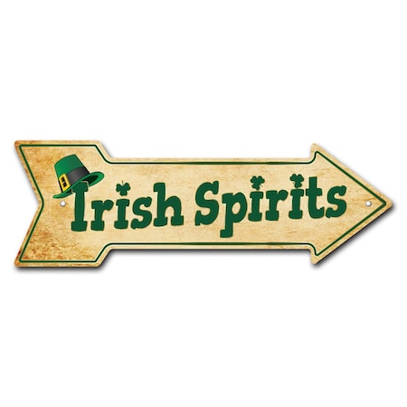 Irish Spirits Arrow Sign Funny Home Decor 36in Wide